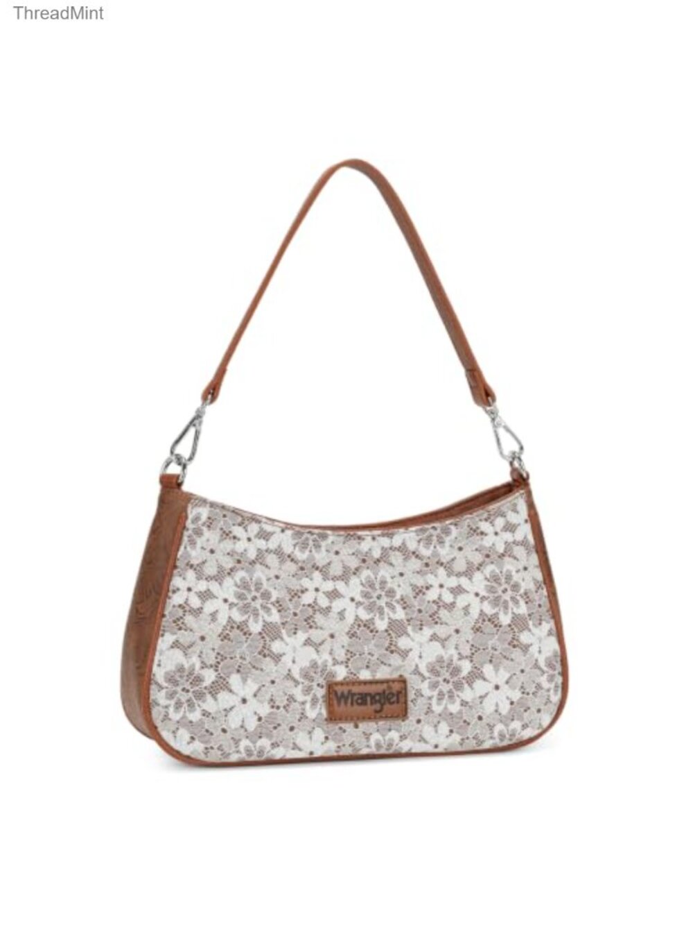 Womens Hobo Handbag Faux Leather Shoulder Purse Floral Lace Crossbody